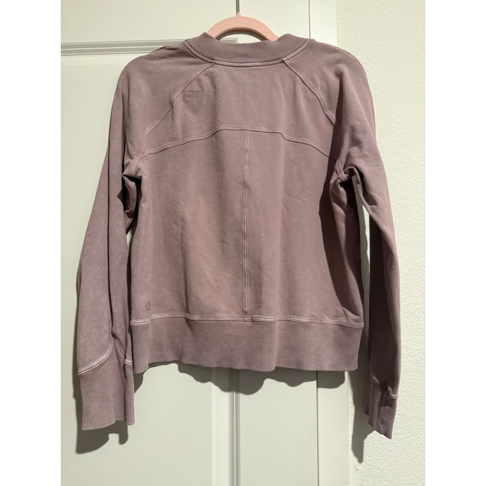 Lululemon Perfectly Oversized Crewneck Sweatshirt Washed Mauve Purple Size 8 - Picture 3 of 4
